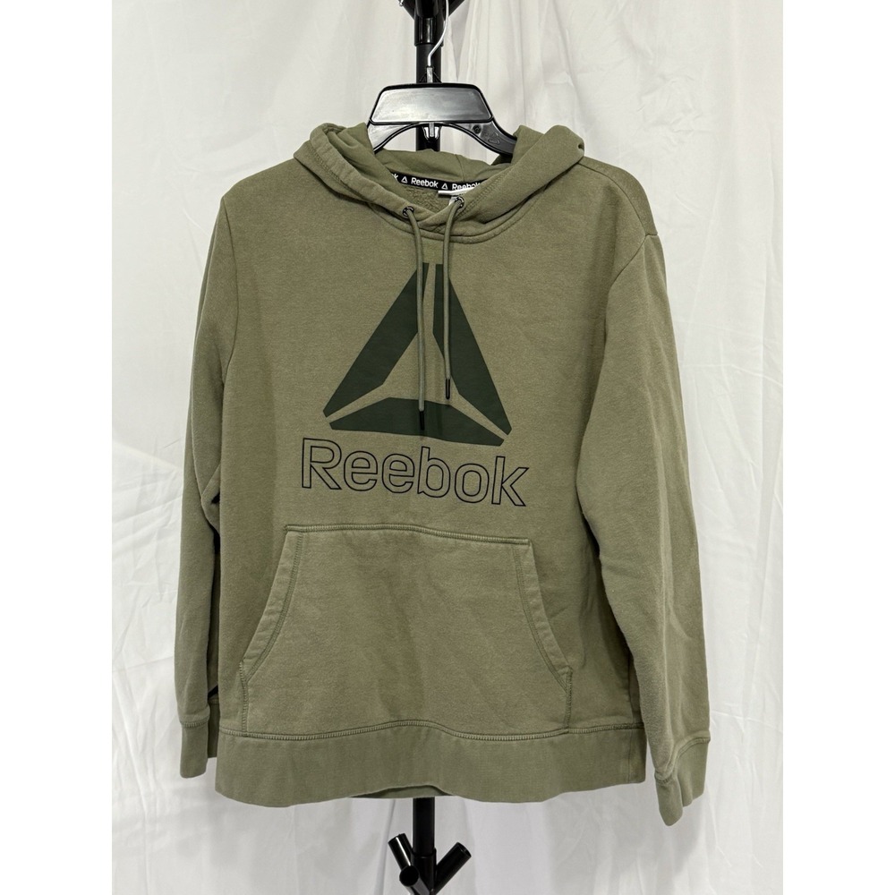 Reebok Classic Hoodie Green Size‎ Medium Fleece Activewear Sweatshirt Top